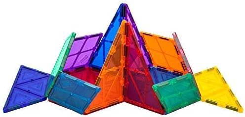 imagePicassoTiles 101pc Magnetic Tile Building Blocks with Car Base Drawstring Carry Toy Storage Bag Magnetized Block for Kids Magnet ToySet Educational STEM Learning Child Brain Development Ages 3 PC10116PC