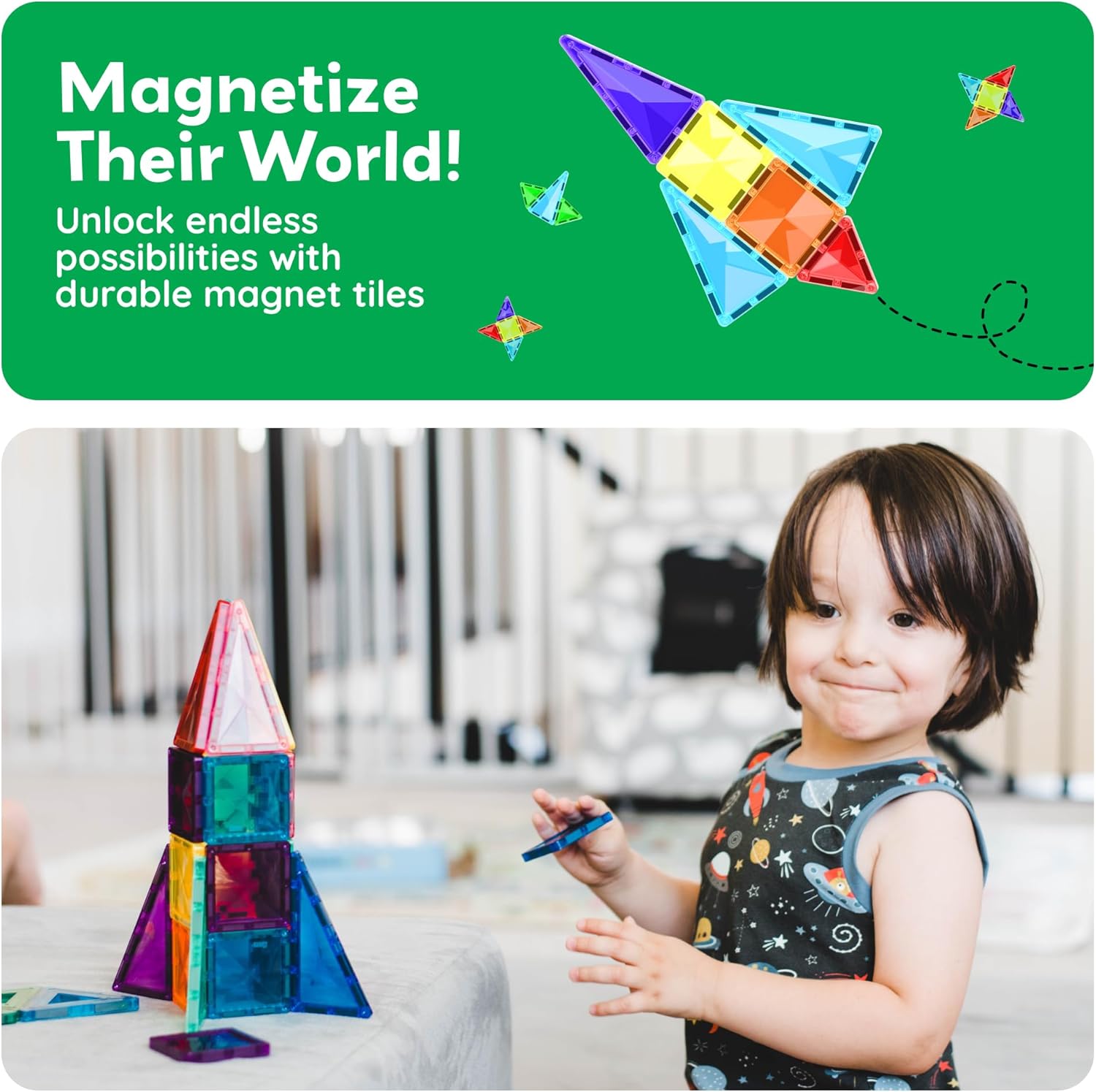 imagePicassoTiles 101pc Magnetic Tile Building Blocks with Car Base Drawstring Carry Toy Storage Bag Magnetized Block for Kids Magnet ToySet Educational STEM Learning Child Brain Development Ages 3 PC101Diamond