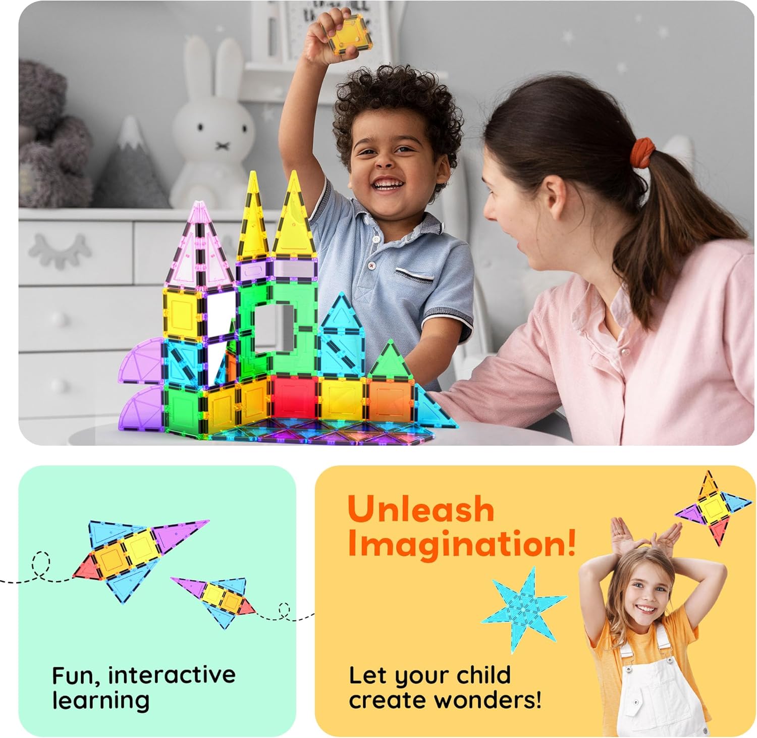 imagePicassoTiles 101pc Magnetic Tile Building Blocks with Car Base Drawstring Carry Toy Storage Bag Magnetized Block for Kids Magnet ToySet Educational STEM Learning Child Brain Development Ages 3 PC101152PC