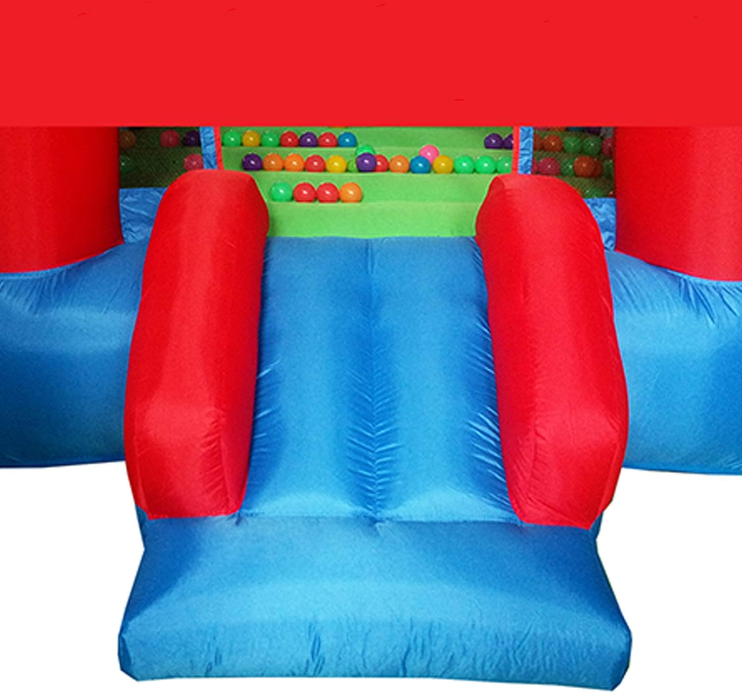 imagePicassoTiles KC106 8x7 Foot Junior Inflatable Bouncer Kid Park Jumping Bouncing House Jump Slide Playhouse w 50 Pit Balls 3 Sides Mesh Protection and HeavyDuty GFCI ETL Certified 385W Blower