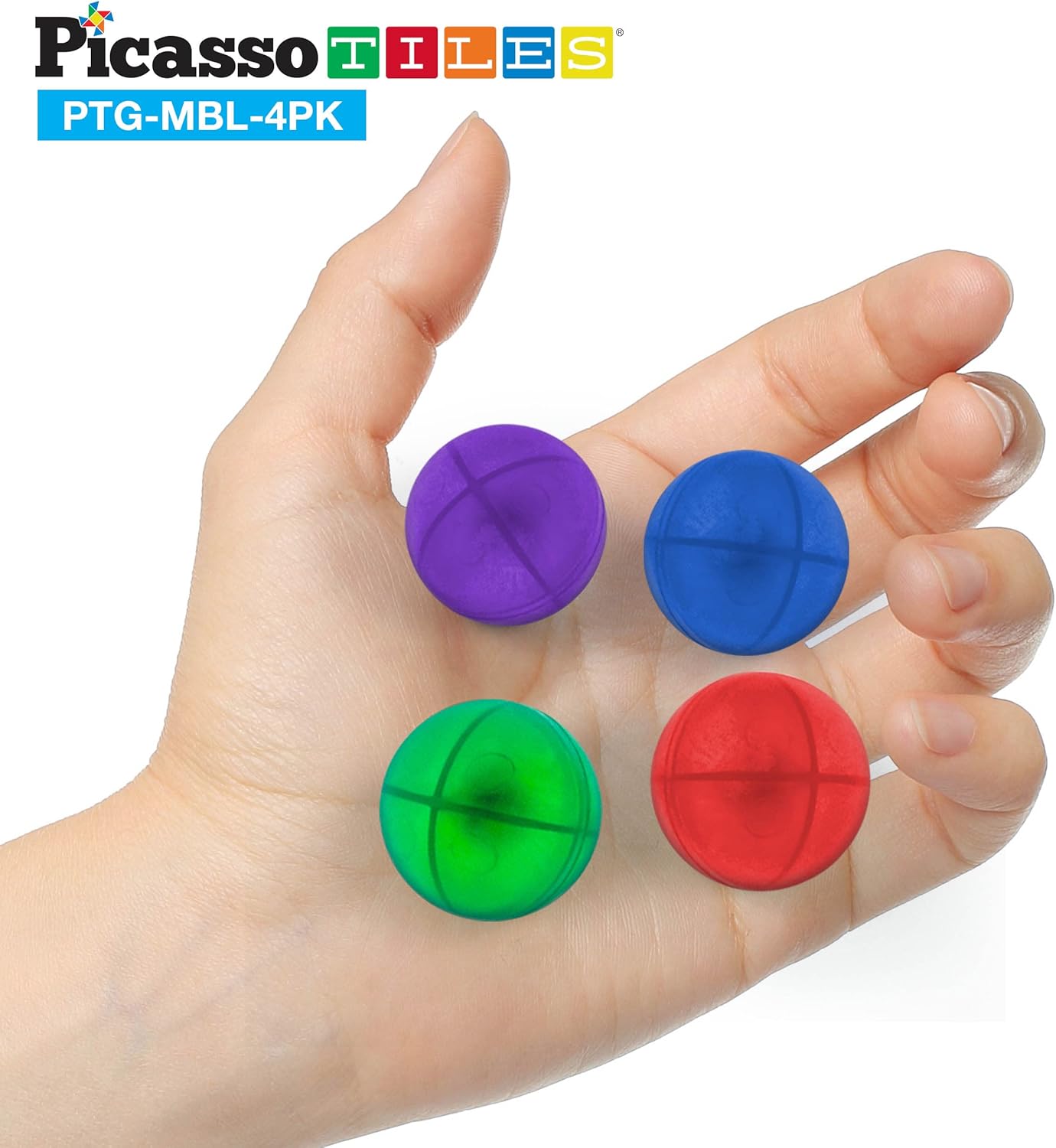 imagePicassoTiles Magnet Marble Run Tiles Pete The Cat Themed Character Marbles for Magnetic Building Block Construction Tile Maze Structures STEM Learning Pretend Play Fun Toys Girls Boys Ages 3 PTG02PTGMBL4PK