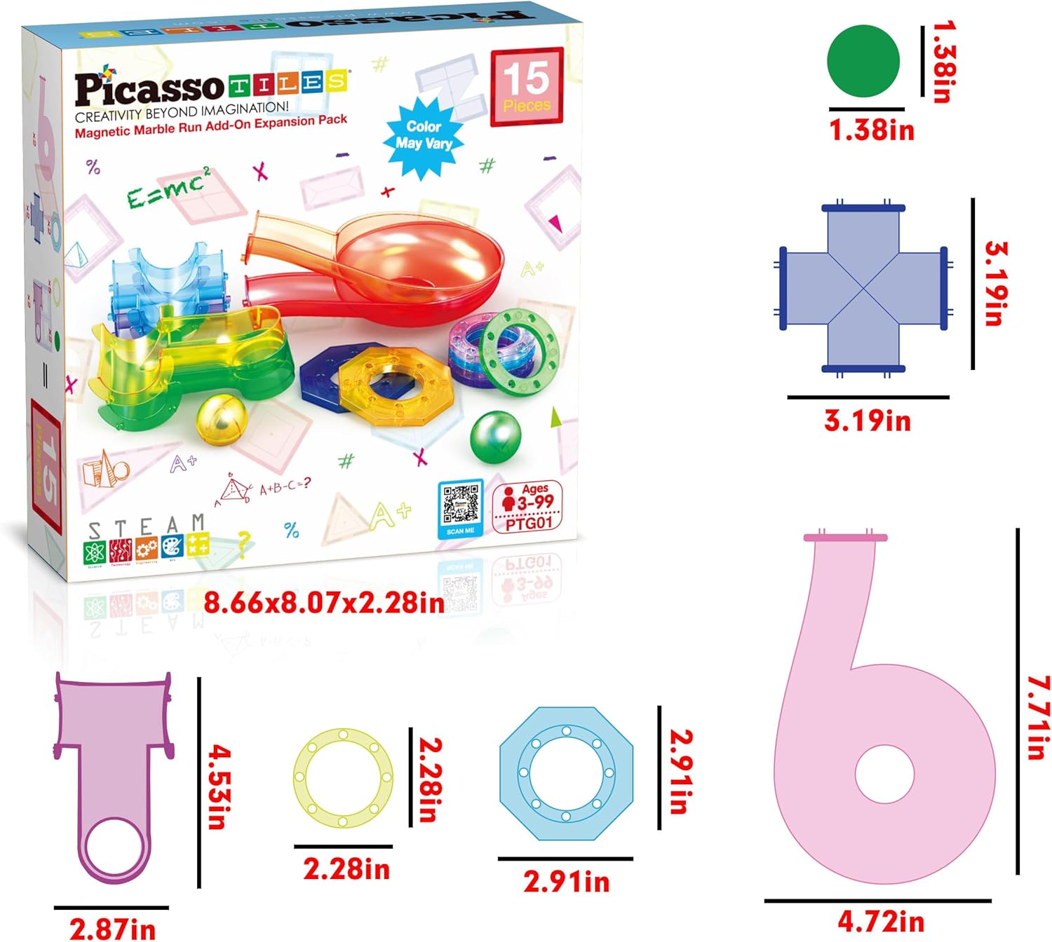 imagePicassoTiles Magnet Marble Run Tiles Pete The Cat Themed Character Marbles for Magnetic Building Block Construction Tile Maze Structures STEM Learning Pretend Play Fun Toys Girls Boys Ages 3 PTG02PTG01