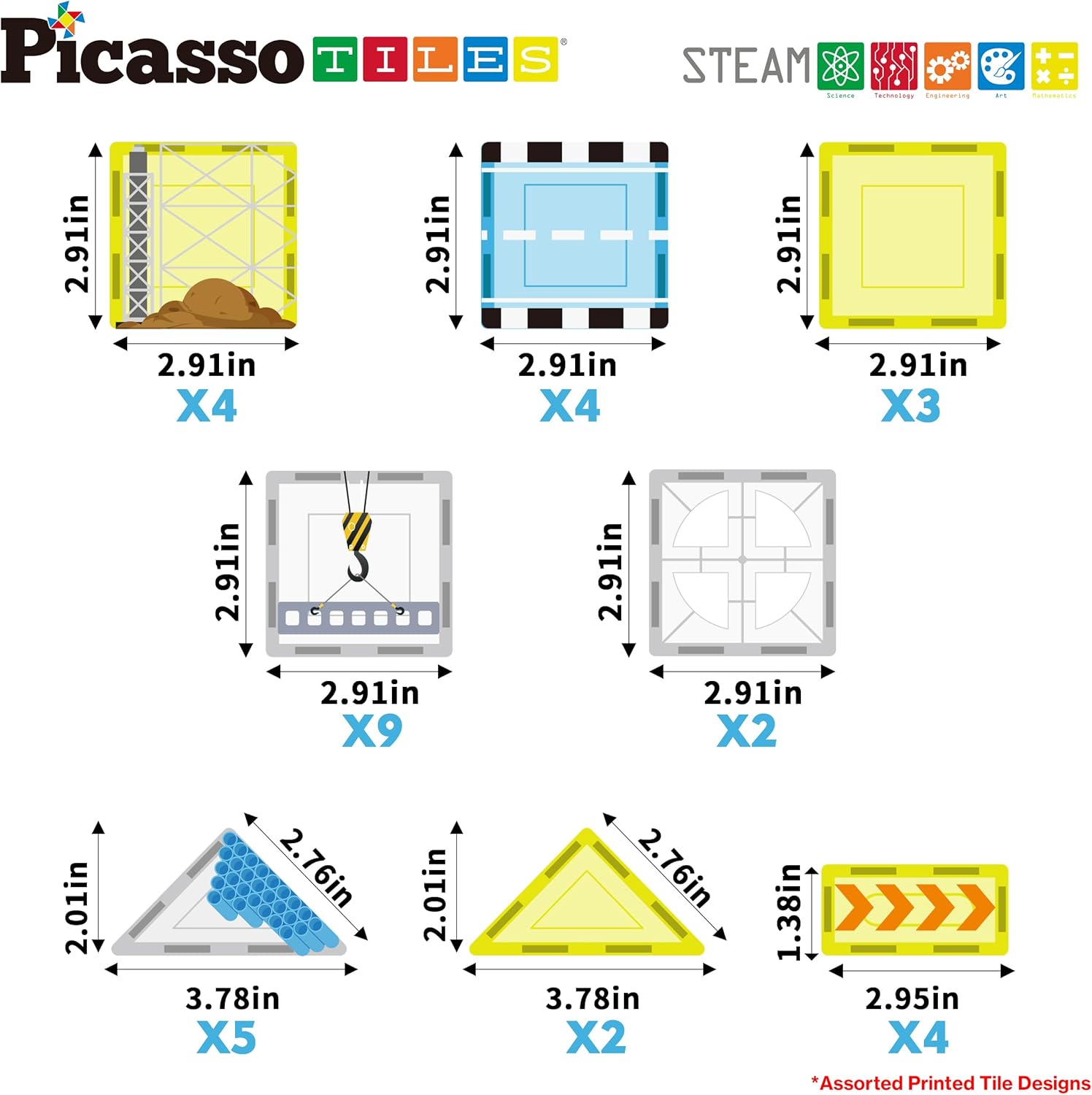 imagePicassoTiles Magnet Tiles Magnetic Building Blocks Aquarium Marine Animal Theme Set with 8 Character Action Figures Shark Crab Turtle STEM Toys Construction Preschool Toddlers Kids Boys Girls 3 PTQ15Truck Theme