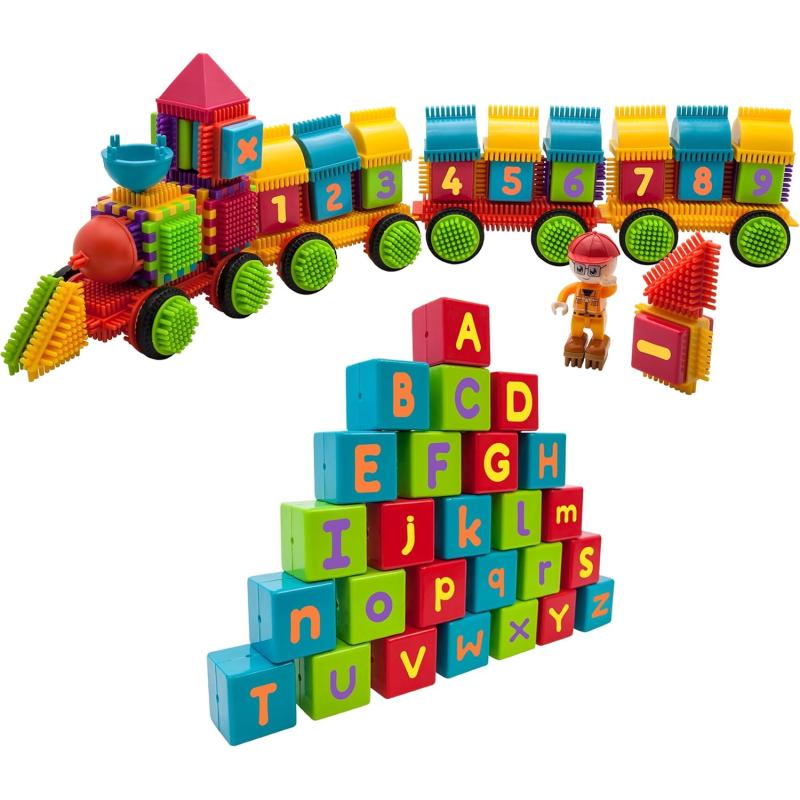 imagePicasso Toys PTB103 Alphabet ampamp Numerical Train 103pc Hedgehog Block Shape Blocks Building Tiles Set Construction Learning Toy Stacking Educational Block Creativity Beyond Imagination Inspirational