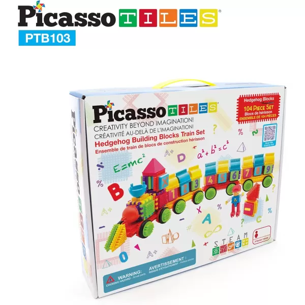 imagePicasso Toys PTB103 Alphabet ampamp Numerical Train 103pc Hedgehog Block Shape Blocks Building Tiles Set Construction Learning Toy Stacking Educational Block Creativity Beyond Imagination Inspirational