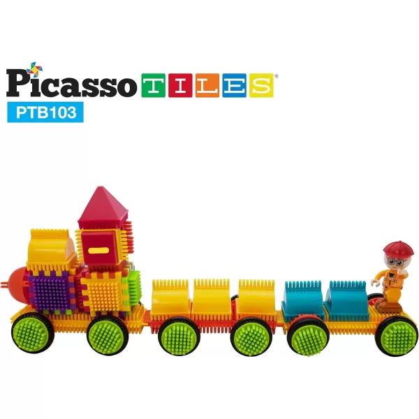 imagePicasso Toys PTB103 Alphabet ampamp Numerical Train 103pc Hedgehog Block Shape Blocks Building Tiles Set Construction Learning Toy Stacking Educational Block Creativity Beyond Imagination Inspirational