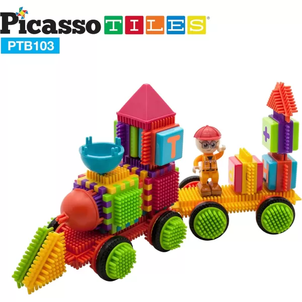 imagePicasso Toys PTB103 Alphabet ampamp Numerical Train 103pc Hedgehog Block Shape Blocks Building Tiles Set Construction Learning Toy Stacking Educational Block Creativity Beyond Imagination Inspirational