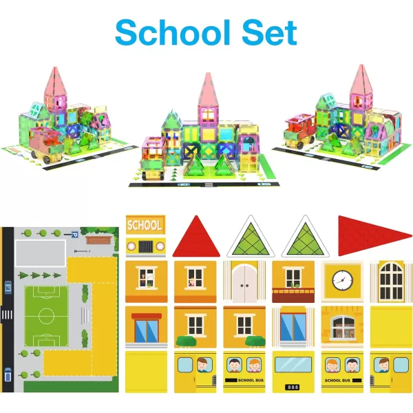 imagePicassoTiles 101pc Magnetic Tile Building Blocks with Car Base Drawstring Carry Toy Storage Bag Magnetized Block for Kids Magnet ToySet Educational STEM Learning Child Brain Development Ages 3 PC101150PC