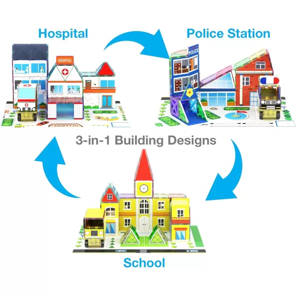 imagePicassoTiles 101pc Magnetic Tile Building Blocks with Car Base Drawstring Carry Toy Storage Bag Magnetized Block for Kids Magnet ToySet Educational STEM Learning Child Brain Development Ages 3 PC101150PC