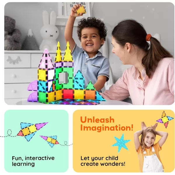 imagePicassoTiles 101pc Magnetic Tile Building Blocks with Car Base Drawstring Carry Toy Storage Bag Magnetized Block for Kids Magnet ToySet Educational STEM Learning Child Brain Development Ages 3 PC101152PC