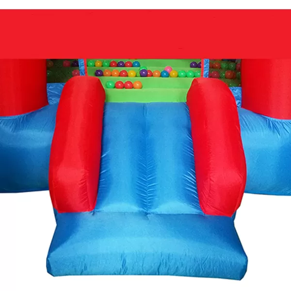 imagePicassoTiles KC106 8x7 Foot Junior Inflatable Bouncer Kid Park Jumping Bouncing House Jump Slide Playhouse w 50 Pit Balls 3 Sides Mesh Protection and HeavyDuty GFCI ETL Certified 385W Blower