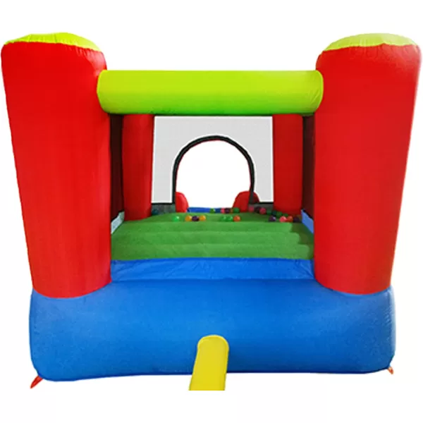 imagePicassoTiles KC106 8x7 Foot Junior Inflatable Bouncer Kid Park Jumping Bouncing House Jump Slide Playhouse w 50 Pit Balls 3 Sides Mesh Protection and HeavyDuty GFCI ETL Certified 385W Blower