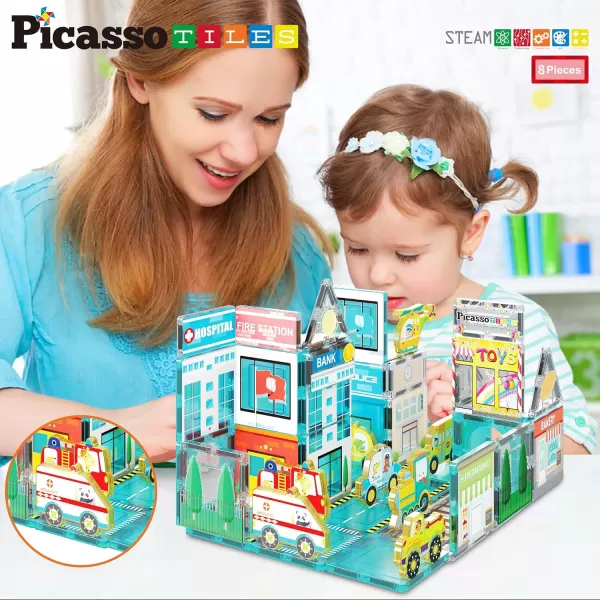 imagePicassoTiles Magnet Tile Animal Friends Action Figure Playset Mix or Match Figurine Wildlife Character Toy STEM Learning Construction Building Magnetic Tiles Educational Pretend Play Kit Ages 3 PTA29Metro