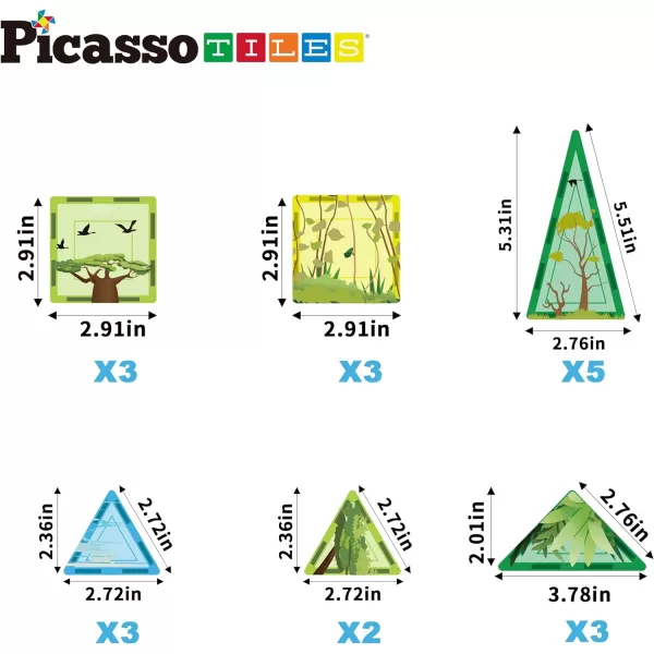 imagePicassoTiles Magnet Tile Building Blocks Safari Themed Playset with 8 Animal Character Action Figures Magnetic Tiles STEM Learning Imaginative Play Toy Construction Set Preschool Toddler Ages 3 PTQ22