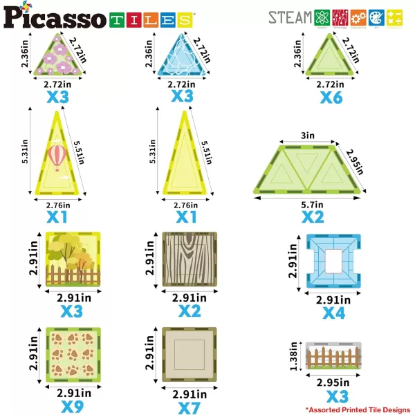 imagePicassoTiles Magnet Tiles Magnetic Building Blocks Aquarium Marine Animal Theme Set with 8 Character Action Figures Shark Crab Turtle STEM Toys Construction Preschool Toddlers Kids Boys Girls 3 PTQ15Farm