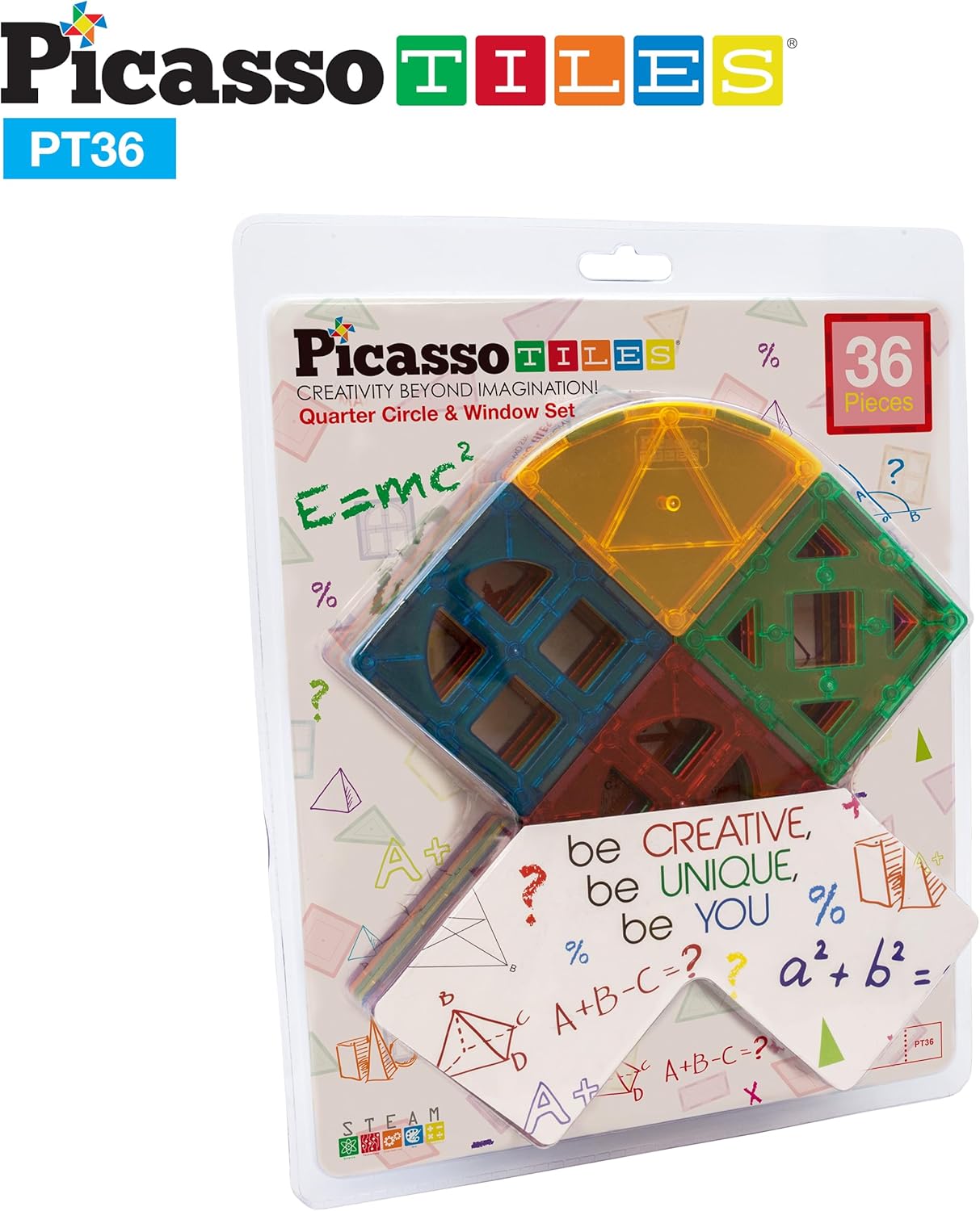 imagePicassoTiles Magnetic Building Block Rocket Booster Theme Set Magnet Construction Toy Educational Kit Engineering STEM Learning Playset Child Brain Development Stacking Blocks Playboard PT32Quarter Round and Window