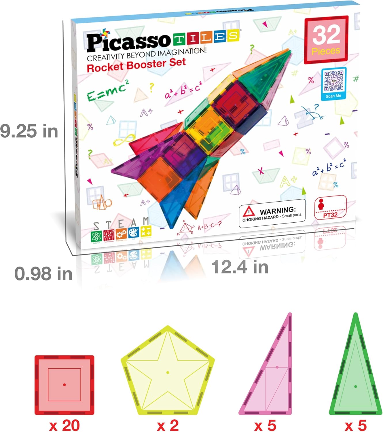 imagePicassoTiles Magnetic Building Block Rocket Booster Theme Set Magnet Construction Toy Educational Kit Engineering STEM Learning Playset Child Brain Development Stacking Blocks Playboard PT32Rocket Booste