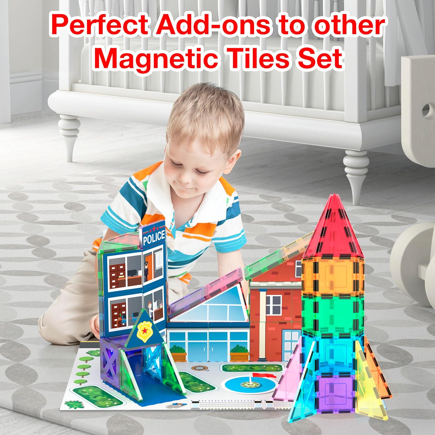 imagePicassoTiles Magnetic Building Block Rocket Booster Theme Set Magnet Construction Toy Educational Kit Engineering STEM Learning Playset Child Brain Development Stacking Blocks Playboard PT32Rocket Booste