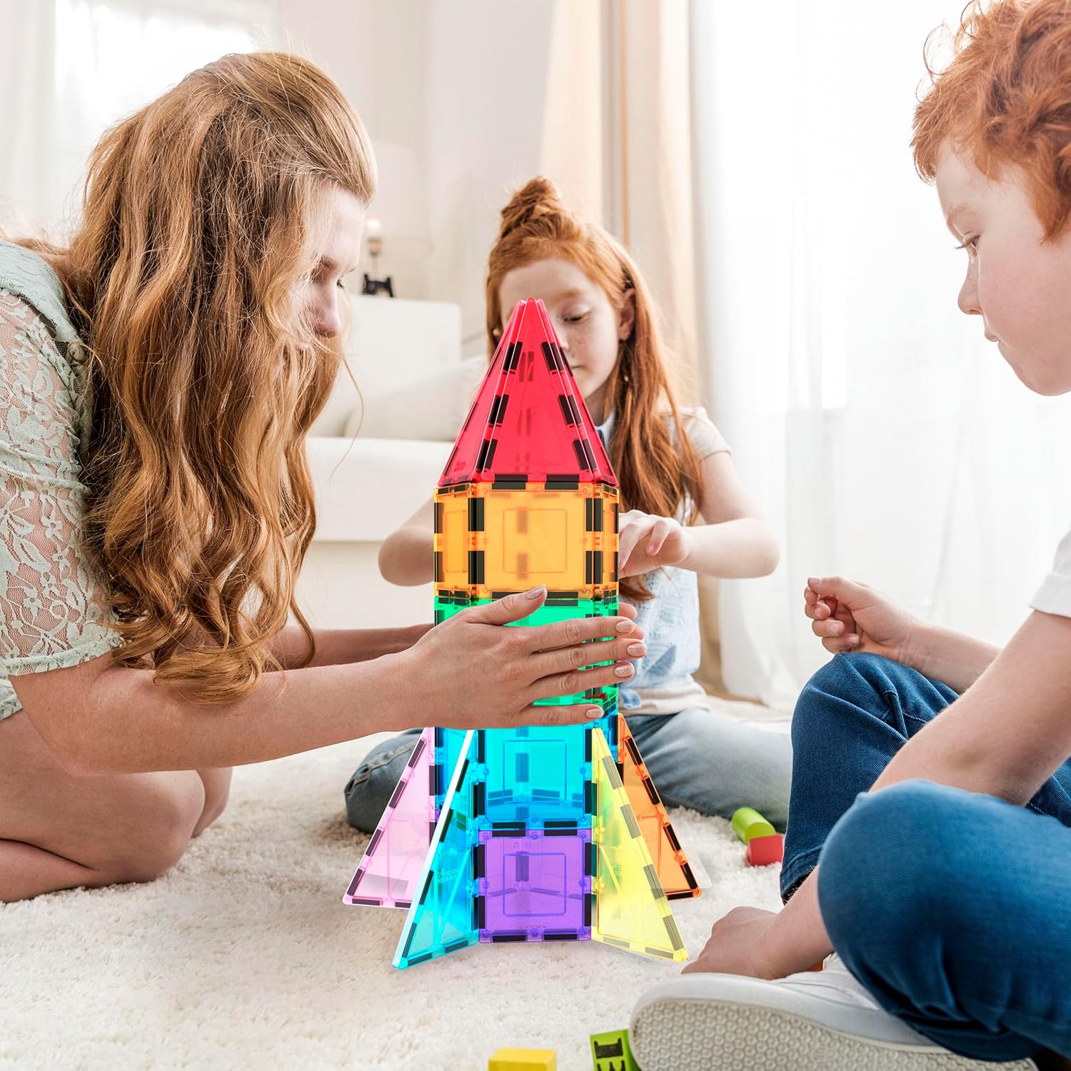 imagePicassoTiles Magnetic Building Block Rocket Booster Theme Set Magnet Construction Toy Educational Kit Engineering STEM Learning Playset Child Brain Development Stacking Blocks Playboard PT32Rocket Booste