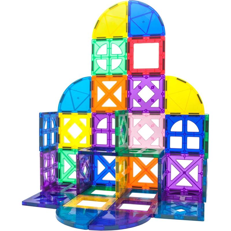 imagePicassoTiles Magnetic Building Block Rocket Booster Theme Set Magnet Construction Toy Educational Kit Engineering STEM Learning Playset Child Brain Development Stacking Blocks Playboard PT32Quarter Round and Window