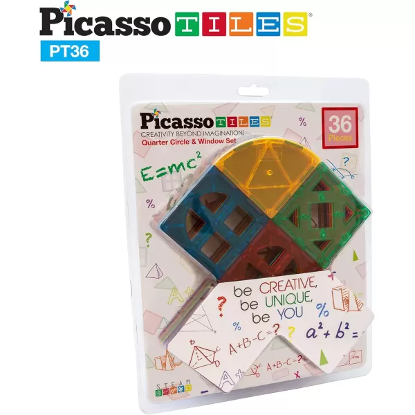 imagePicassoTiles Magnetic Building Block Rocket Booster Theme Set Magnet Construction Toy Educational Kit Engineering STEM Learning Playset Child Brain Development Stacking Blocks Playboard PT32Quarter Round and Window