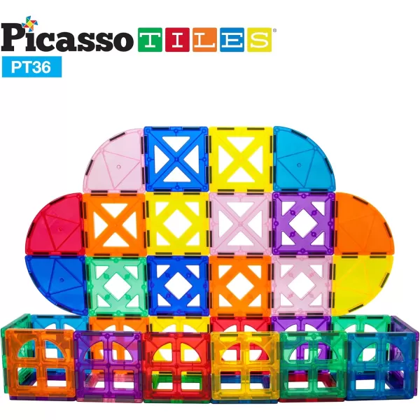 imagePicassoTiles Magnetic Building Block Rocket Booster Theme Set Magnet Construction Toy Educational Kit Engineering STEM Learning Playset Child Brain Development Stacking Blocks Playboard PT32Quarter Round and Window