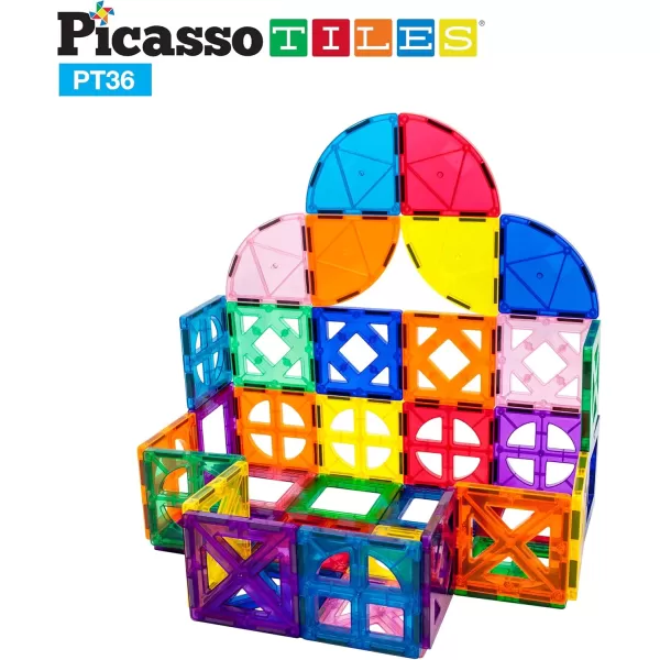 imagePicassoTiles Magnetic Building Block Rocket Booster Theme Set Magnet Construction Toy Educational Kit Engineering STEM Learning Playset Child Brain Development Stacking Blocks Playboard PT32Quarter Round and Window