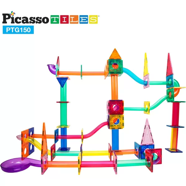 imagePicassoTiles Marble Run Magnetic Tile Race Track Toy Play Set STEM Building ampamp Learning Early Educational Child Magnet Construction Block Creative Kit Boys ampamp Girls Age 3 Years Old Toys PTG40150 Piece