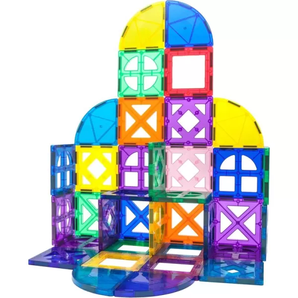 imagePicassoTiles Magnetic Building Block Rocket Booster Theme Set Magnet Construction Toy Educational Kit Engineering STEM Learning Playset Child Brain Development Stacking Blocks Playboard PT32Quarter Round and Window