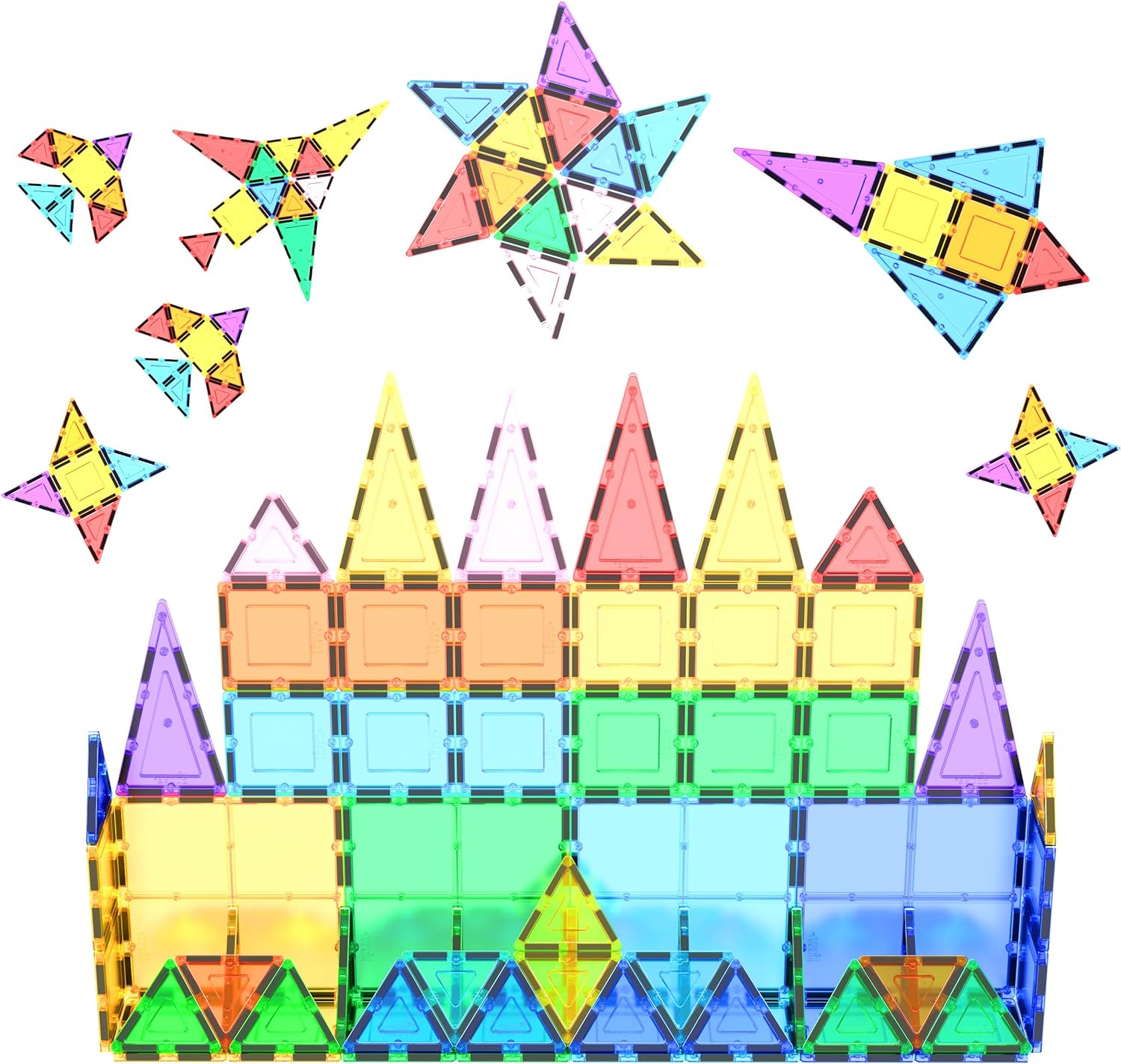 imagePicassoTiles 60PC Magnet Tiles  30PC Race Car Track Fun ampamp Creative Playset Bundle STEAM Learning Enhance Construction Skills HandEye Coordination and Fine Motor Skills Gift for Boys and Girls