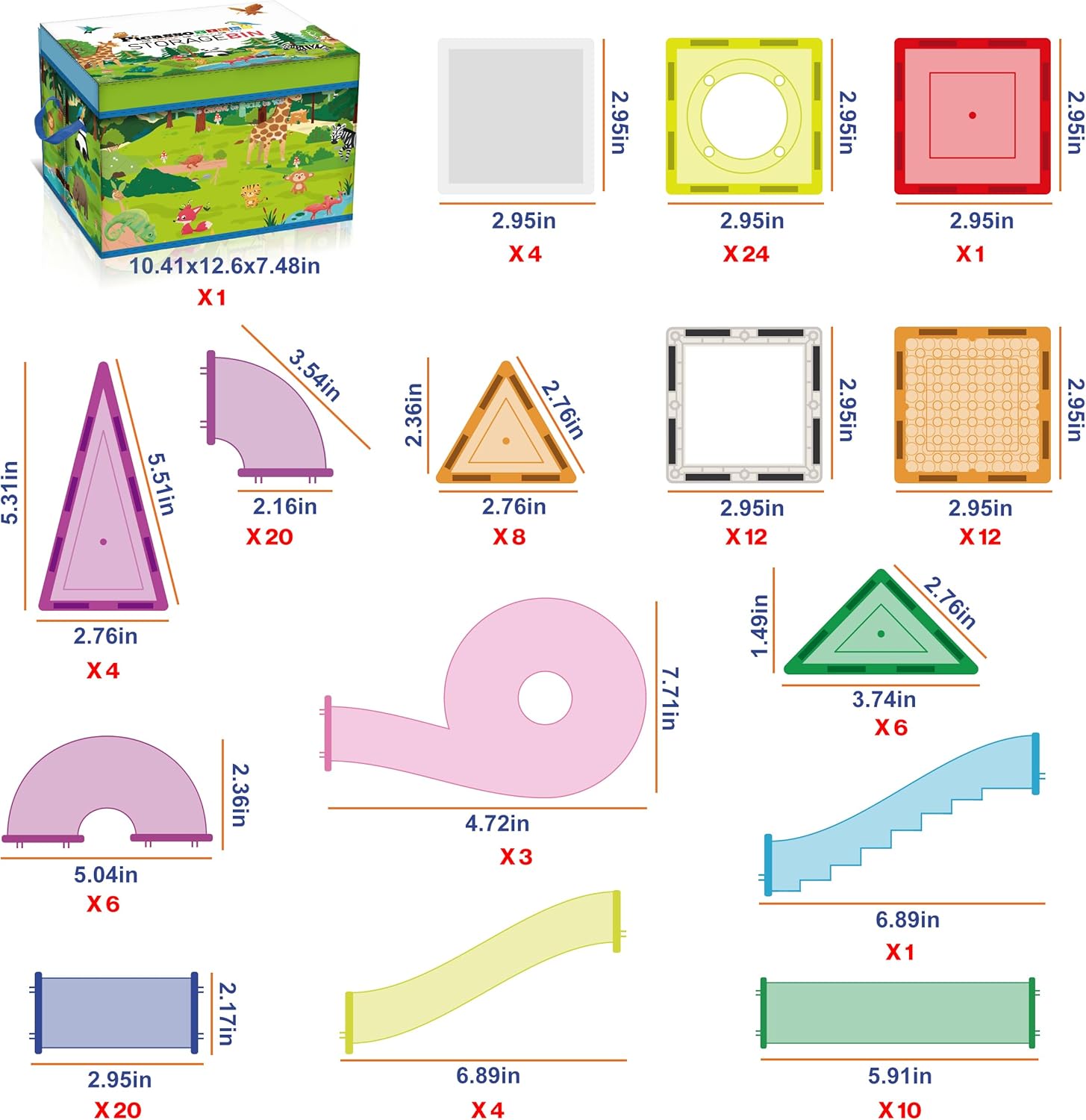 imagePicassoTiles 700 piece Marble Run Magnetic Tiles and Brick Combo Magnet Tile Building Blocks Construction Toddlers Toys Set with Storage Bin ampamp Ideabook Character Action Figures STEM Kids Ages 3 PB700700pc combo