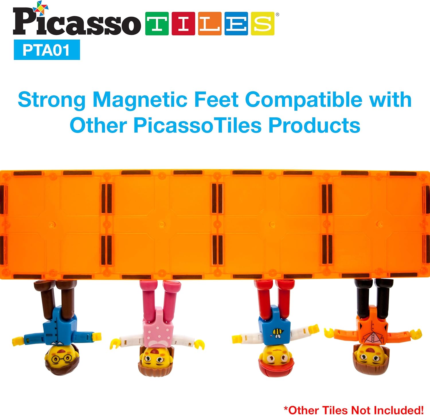 imagePicassoTiles Family Action Figures  2PC Magnetic Car Truck Set Expansion Pack Educational Addon STEM Learning Kit Toddler Construction Mini Magnet Tiles Building Blocks Addons Playset Development