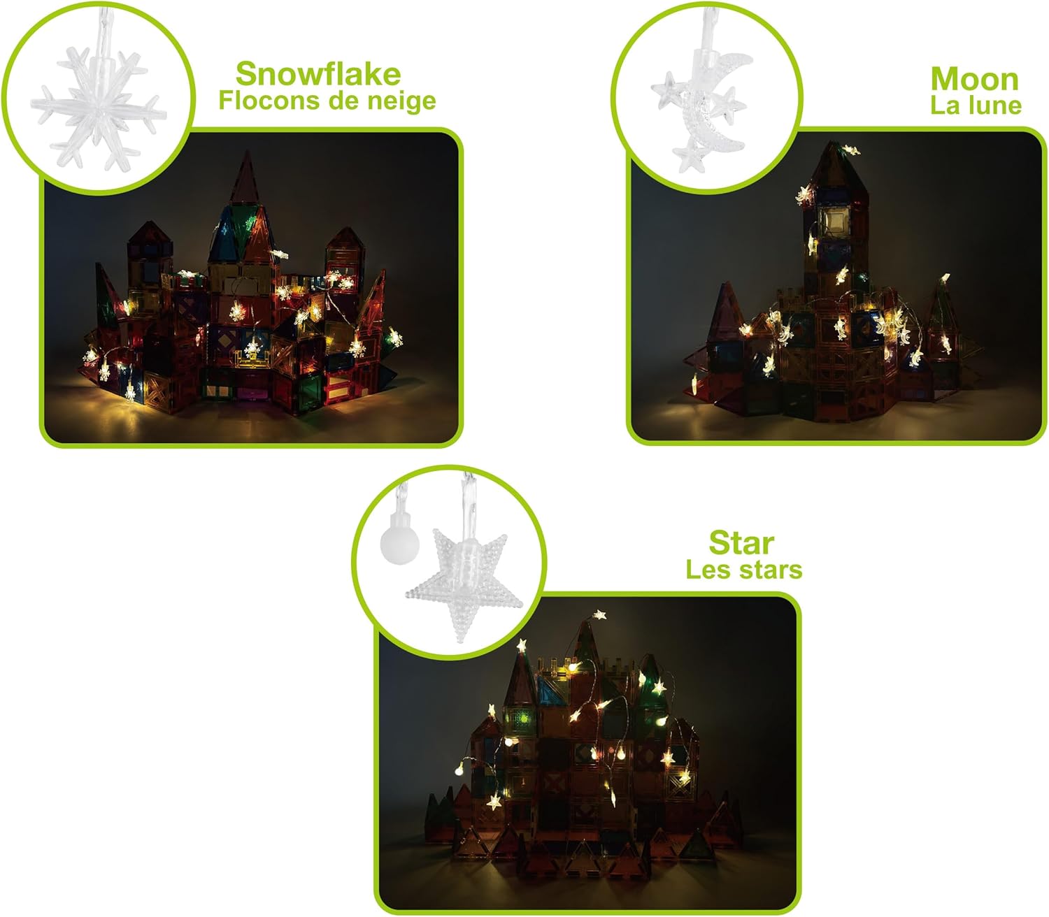 imagePicassoTiles Kids Toy Building Block Set Glow in The Dark Children Construction Kit Magnet Tiles Magnetic STEM Interlocking Playboard Educational Learning Stacking Blocks Child Brain Development PT60Night Lighting