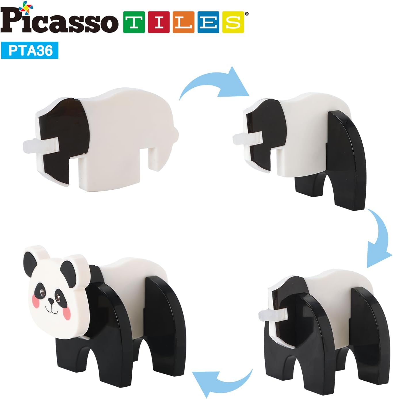 imagePicassoTiles Magnetic Build a Panda ampamp Monkey Set Magnet Tile Blocks Addon Expansion Pack with Panda Cub Monkey ampamp Baby Monkey Preschool Learning Educational Toddler Sensory Pretend Play Toy Ages 3