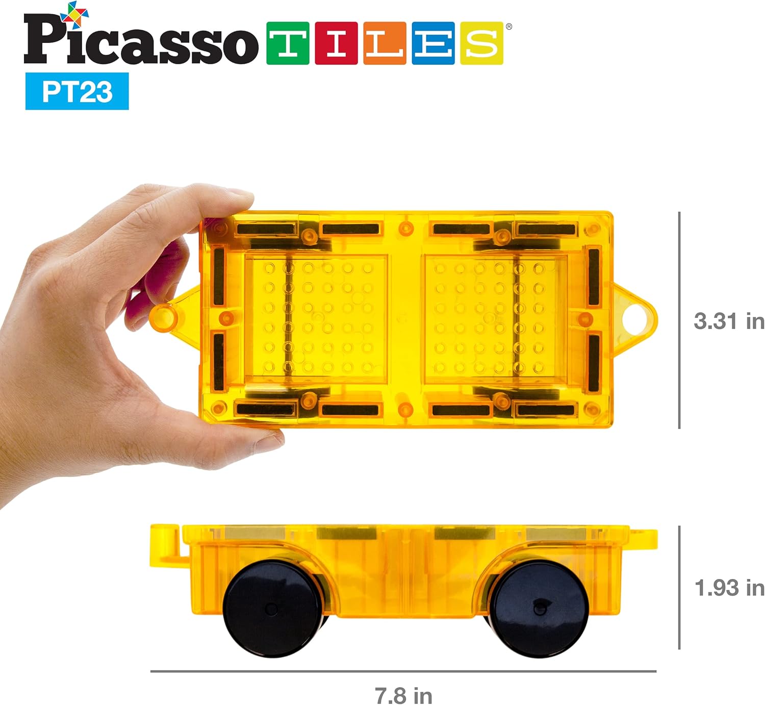 imagePicassoTiles Magnetic Car Play Set with Action Figures for Kids 3  STEM Building Block Vehicle Toy