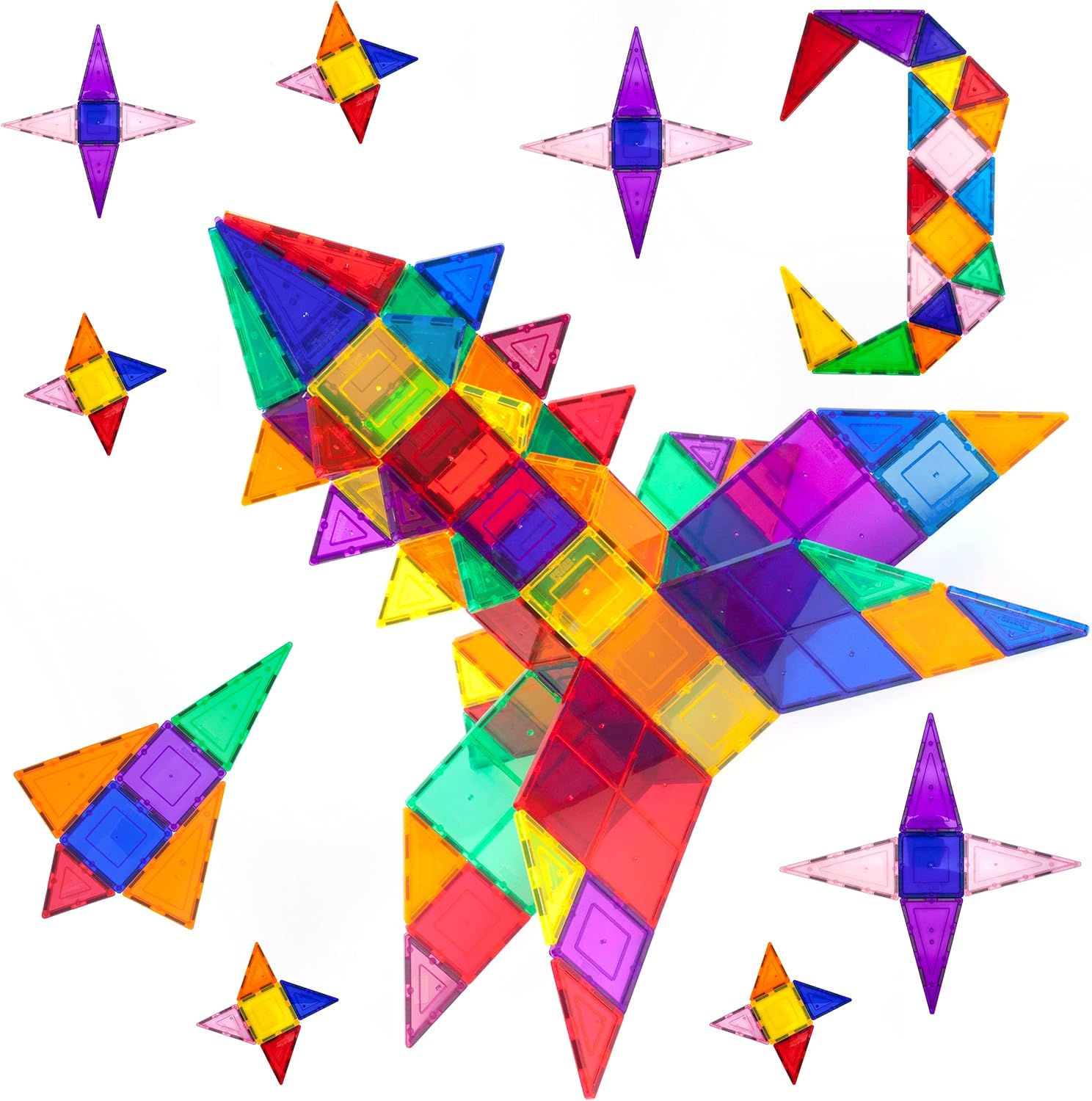 imagePicassoTiles Mega Building Bundle 100PC  60PC Magnet Tiles Construction Blocks Playsets STEAM Learning ampamp Educational Sensory Playset for Preschool ampamp Kindergarten Kids Ages 3 A Classroom Must Have