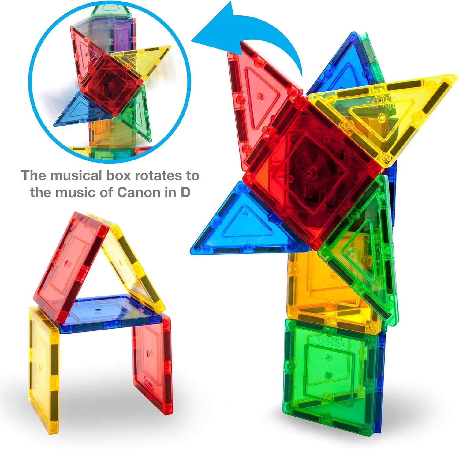 imagePicassoTiles Music Box Magnet Tile Building Block Musical Mechanism Piano Magnetic Tiles Blocks Construction Toy Set STEM Learning Education Kit Playset Boys Girls Toddlers Gift Kids Age 3 ampamp Up PTE20