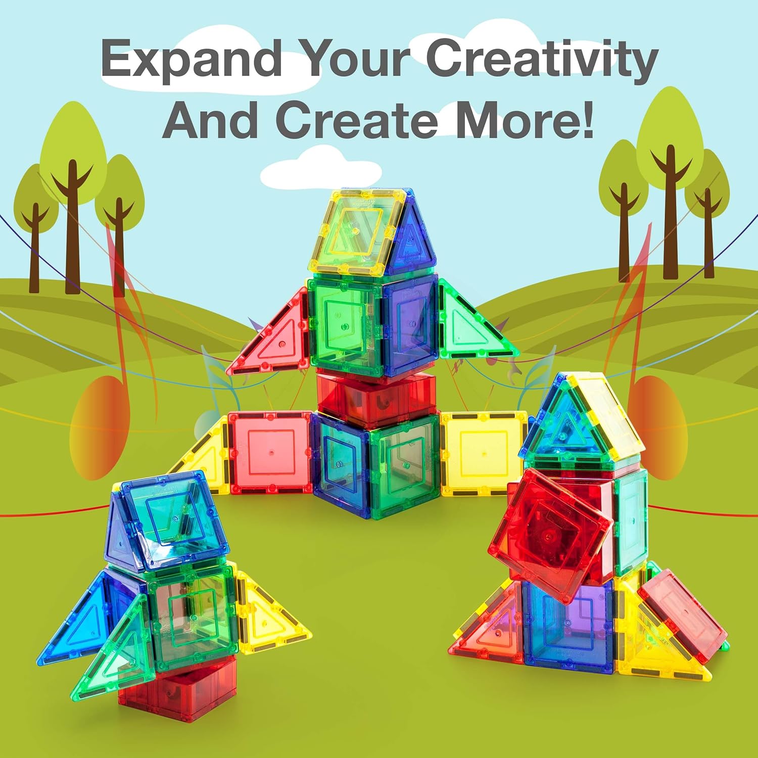 imagePicassoTiles Music Box Magnet Tile Building Block Musical Mechanism Piano Magnetic Tiles Blocks Construction Toy Set STEM Learning Education Kit Playset Boys Girls Toddlers Gift Kids Age 3 ampamp Up PTE20