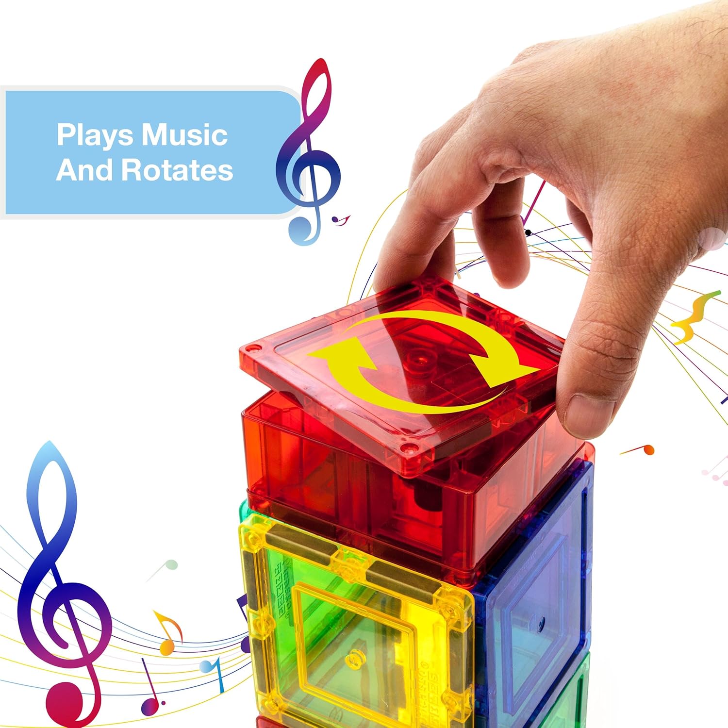 imagePicassoTiles Music Box Magnet Tile Building Block Musical Mechanism Piano Magnetic Tiles Blocks Construction Toy Set STEM Learning Education Kit Playset Boys Girls Toddlers Gift Kids Age 3 ampamp Up PTE20