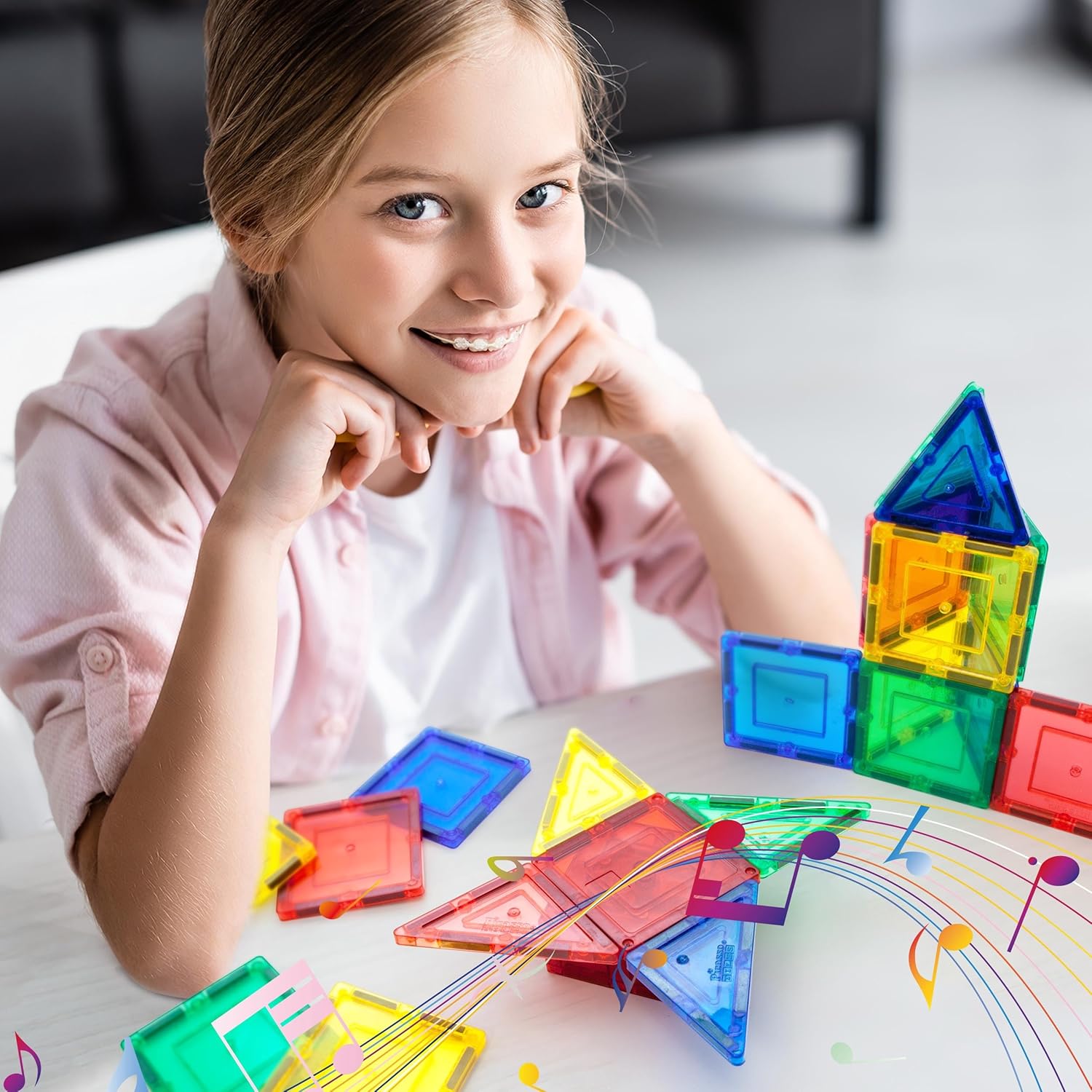 imagePicassoTiles Music Box Magnet Tile Building Block Musical Mechanism Piano Magnetic Tiles Blocks Construction Toy Set STEM Learning Education Kit Playset Boys Girls Toddlers Gift Kids Age 3 ampamp Up PTE20