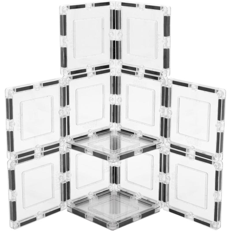 imagePicassoTiles Clear Transparent Magnetic Building Tiles Blocks Expansion Construction Set Magnets STEM Learning Kit Educational Toys Preschool Toddler Children Boys and Girls Ages 3 Years