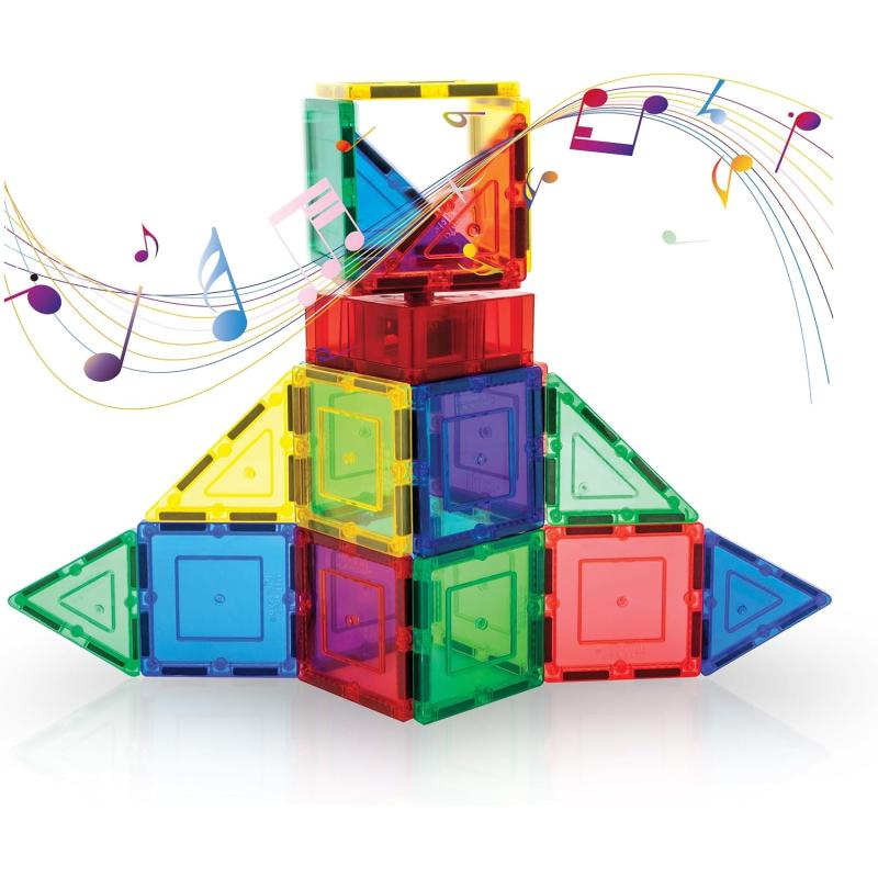 imagePicassoTiles Music Box Magnet Tile Building Block Musical Mechanism Piano Magnetic Tiles Blocks Construction Toy Set STEM Learning Education Kit Playset Boys Girls Toddlers Gift Kids Age 3 ampamp Up PTE20