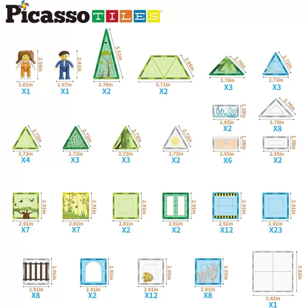 imagePicassoTiles 700 piece Marble Run Magnetic Tiles and Brick Combo Magnet Tile Building Blocks Construction Toddlers Toys Set with Storage Bin ampamp Ideabook Character Action Figures STEM Kids Ages 3 PB700150pc 3in1