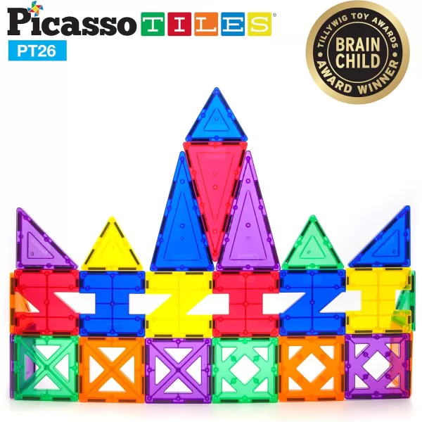 imagePicassoTiles Building Blocks Inspirational Kit 3D Building Construction Toys Clear Magnetic Stacking Set STEM Playboards Magnet Felt Tiles Novelty Games Creativity Beyond Imagination