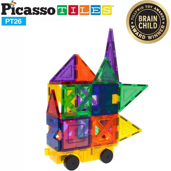 imagePicassoTiles Building Blocks Inspirational Kit 3D Building Construction Toys Clear Magnetic Stacking Set STEM Playboards Magnet Felt Tiles Novelty Games Creativity Beyond Imagination