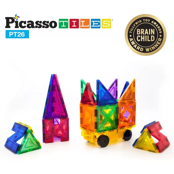 imagePicassoTiles Building Blocks Inspirational Kit 3D Building Construction Toys Clear Magnetic Stacking Set STEM Playboards Magnet Felt Tiles Novelty Games Creativity Beyond Imagination
