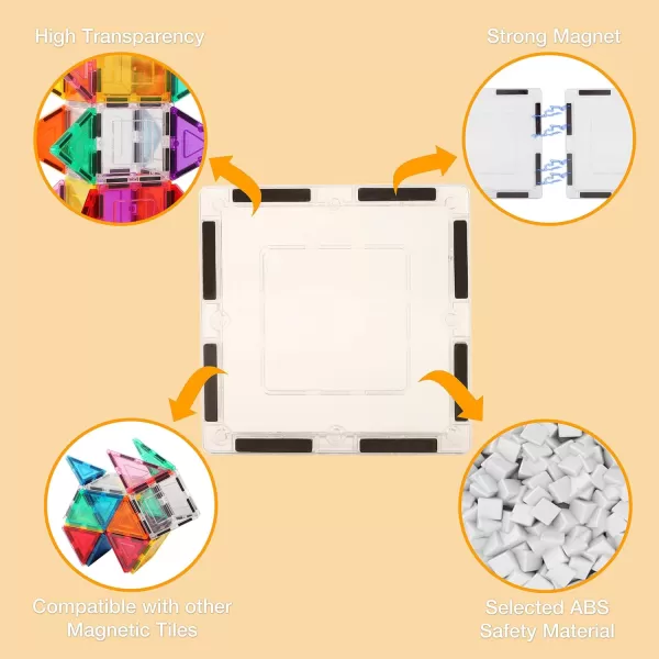 imagePicassoTiles Clear Transparent Magnetic Building Tiles Blocks Expansion Construction Set Magnets STEM Learning Kit Educational Toys Preschool Toddler Children Boys and Girls Ages 3 Years