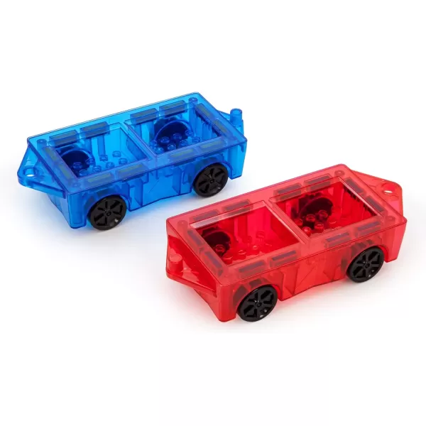 imagePicassoTiles Family Action Figures  2PC Magnetic Car Truck Set Expansion Pack Educational Addon STEM Learning Kit Toddler Construction Mini Magnet Tiles Building Blocks Addons Playset Development