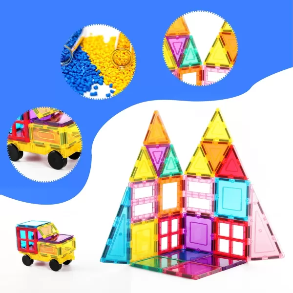 imagePicassoTiles Magnet Tile Building Blocks with Car Base Drawstring Storage Travel Bag Carry Case Magnetic Tiles Construction Toy STEM Learning Educational Kit Sensory Playset Preschool Kids 3 PC61Travel Bag Carry Case