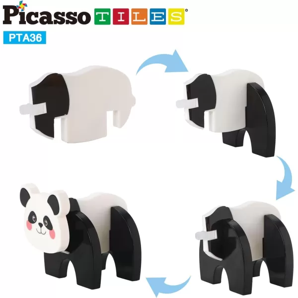 imagePicassoTiles Magnetic Build a Panda ampamp Monkey Set Magnet Tile Blocks Addon Expansion Pack with Panda Cub Monkey ampamp Baby Monkey Preschool Learning Educational Toddler Sensory Pretend Play Toy Ages 3